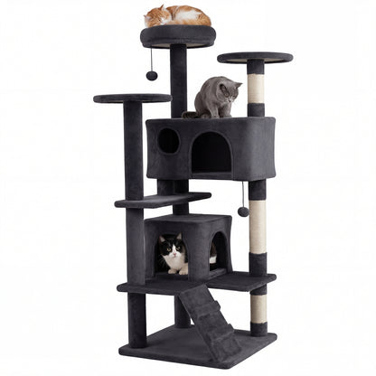 52 Inch Tall Cat Tree Tower for Indoor Cats-Dark Gray
