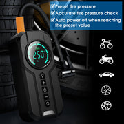 Car Tire Inflator Pump Portable Car Air Compressor Wireless Electric Air Pump