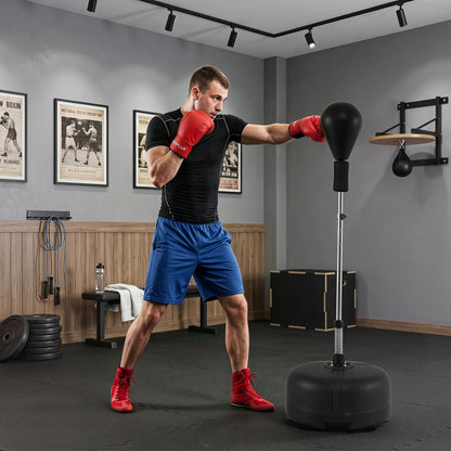 Height Adjustable Punching Bag with Stand for Teens & Adults