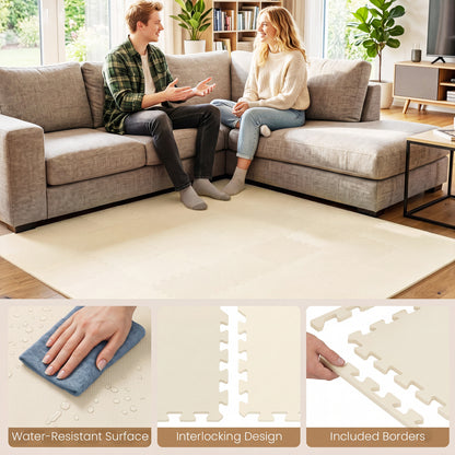 EVA Foam Floor Tiles 54-Pack with Borders and Non-Slip Surface