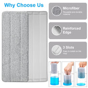 4Pcs Microfiber Mop Pads Reusable Machine Washable Cloth Mop