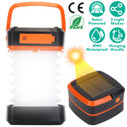 Solar Camping Lantern LED Collapsible Tent Lamp USB Rechargeable