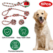 5Pcs Christmas Dog Rope