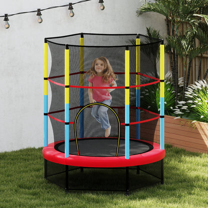 55 Inch Mini Trampoline for Kids with Safety Enclosure Net for Indoor Outdoor