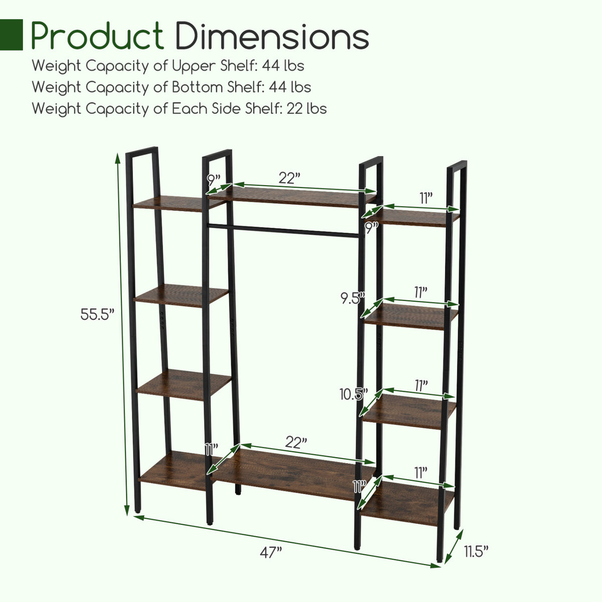 10-Tier Plant Stand with 16-Color LED Lights, 55.5" Tall