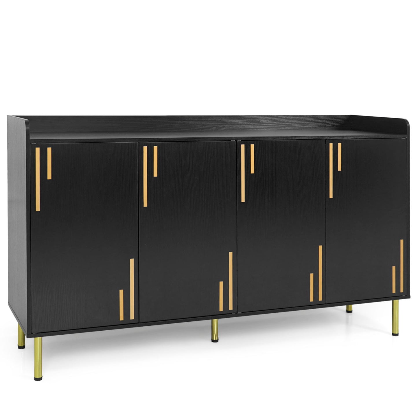 55" Buffet Cabinet with 4 Doors and Metal Legs