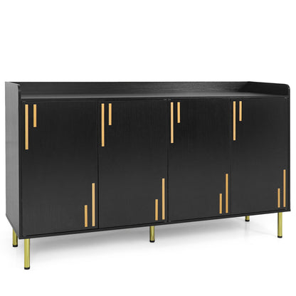 55" Buffet Cabinet with 4 Doors and Metal Legs