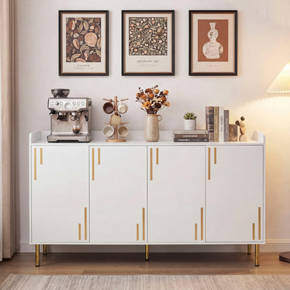 55" Buffet Cabinet with 4 Doors and Metal Legs