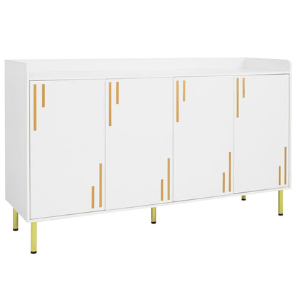 55" Buffet Cabinet with 4 Doors and Metal Legs