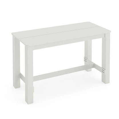 55 Inch Rectangular Farmhouse Kitchen Table for 4-6 People-White