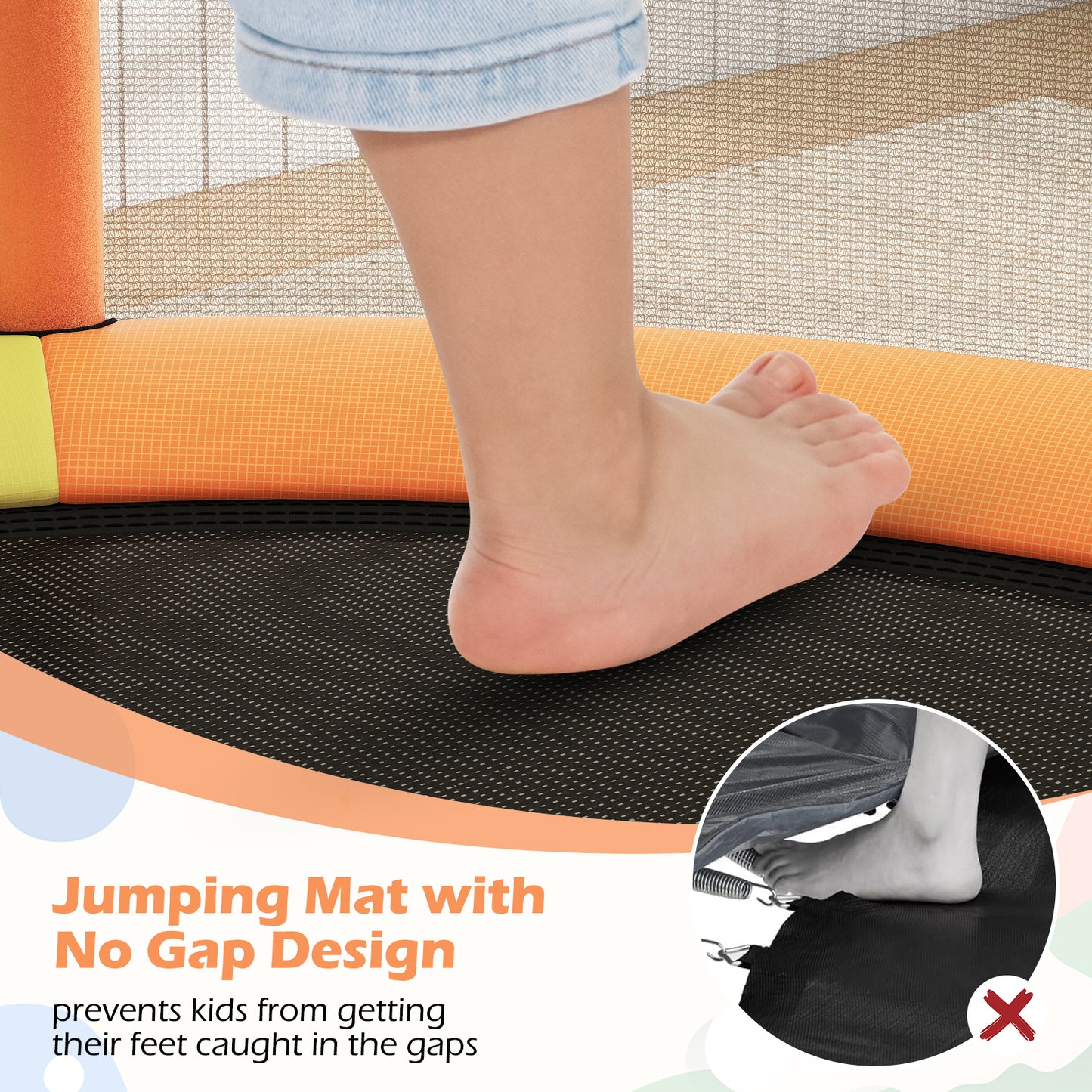 55" Kids Trampoline Gift for for 3-6 Years Old Boys and Girls-Green