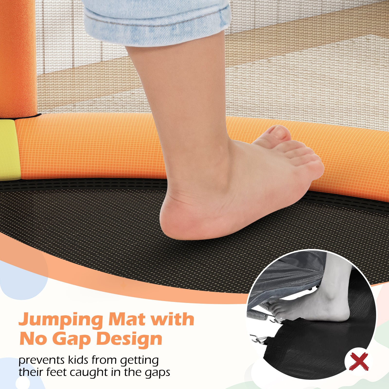 55" Kids Trampoline Gift for for 3-6 Years Old Boys and Girls-Green