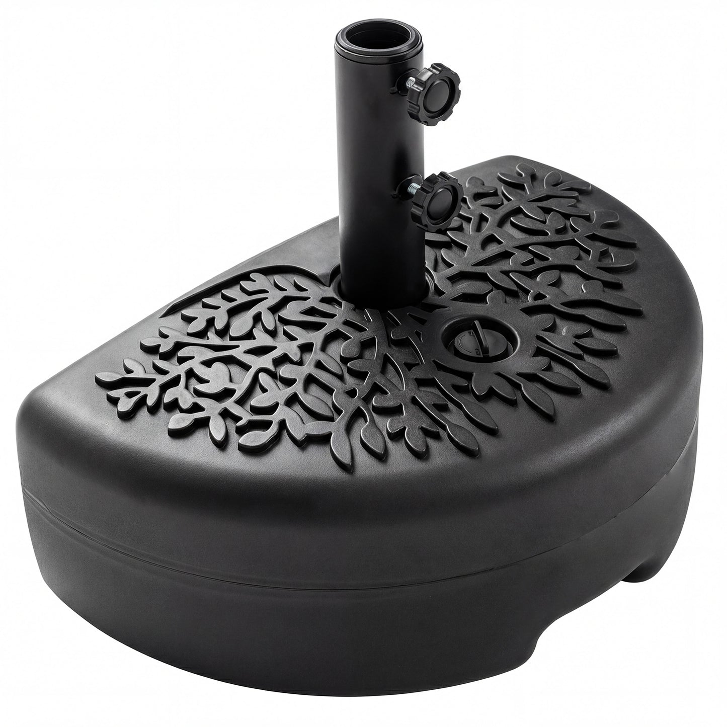 55 LBS Half Round Patio Umbrella Base for Deck Lawn Poolside-Black