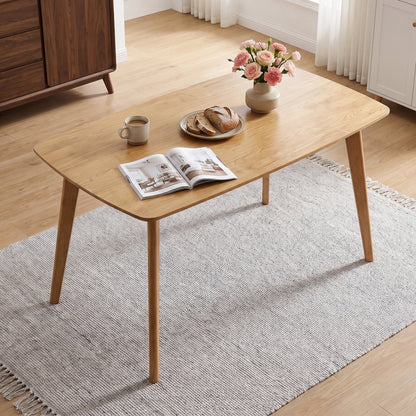 55" Solid Wood Dining Table for 4-6 People