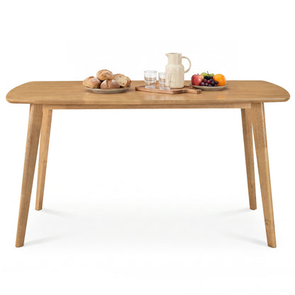 55" Solid Wood Dining Table for 4-6 People