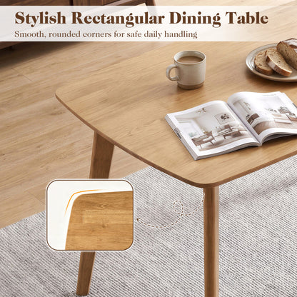 55" Solid Wood Dining Table for 4-6 People