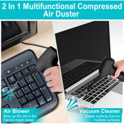 2-in-1 Cordless Vacuum Cleaner and Air Duster Rechargeable Handheld Compressed Air Duster