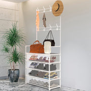 5-Tier Dustproof Coat Rack Shoe Rack