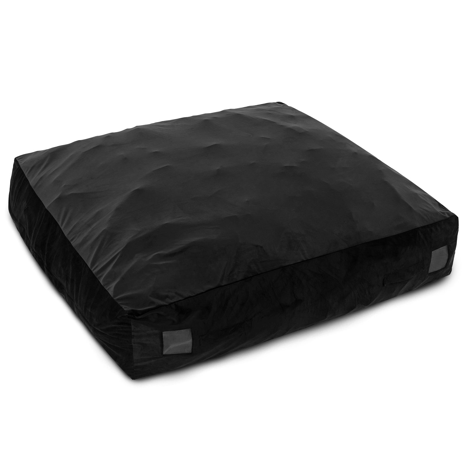 57 x 57 Inch Crash Pad Sensory Mat with Foam Blocks and Washable Velvet Cover-Blue - Black