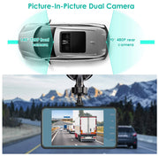 720P Dual Dash Cam Car Camera Recorder With  Looping Recording