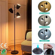 Black Tree Standing Floor Lamp Metal 3 Color Temperature Reading LED Bulb Light