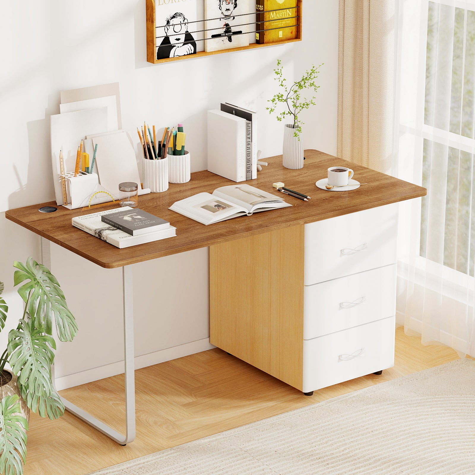 58 Inch x 28 Inch Universal Tabletop for Standard and Standing Desk Frame-L