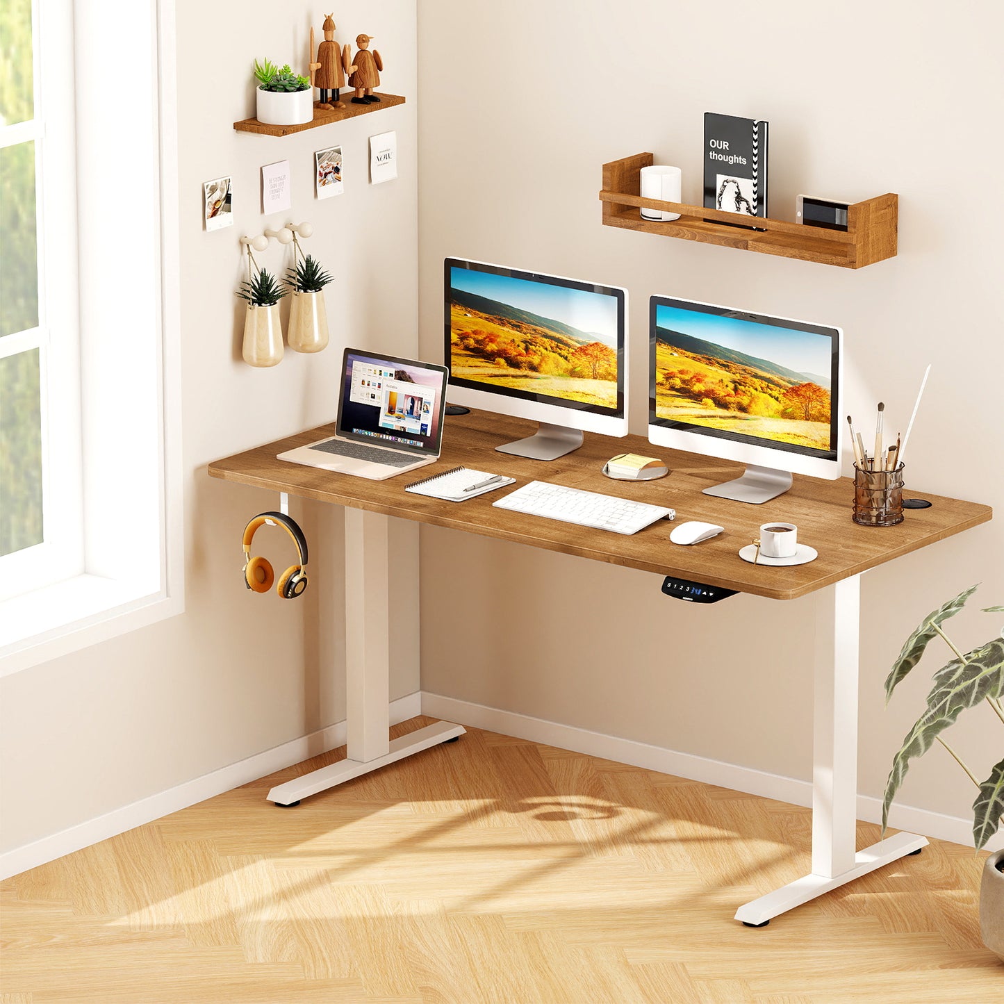 58 Inch x 28 Inch Universal Tabletop for Standard and Standing Desk Frame-L