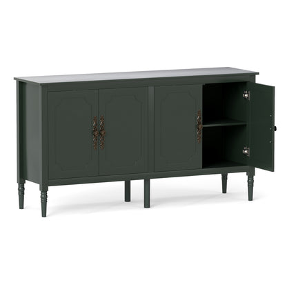 58" Buffet Cabinet with Adjustable Shelves & Pine Wood Legs