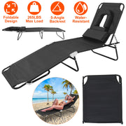 Folding Tanning Lounge Chair with Face Hole