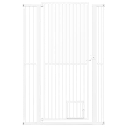 59‚Äù Extra Tall Pet Gate Heavy-Duty Metal Cat Gate with Wide Opening-White