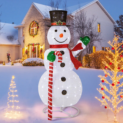 5 Feet Pop-up Christmas Snowman with 180 LED Lights