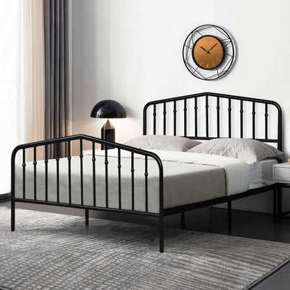 Queen Size Metal Bed Frame Slat Platform