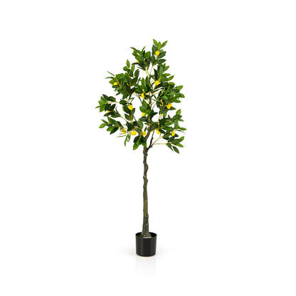 Artificial Lemon Tree 2.6/4/5.2 Feet Tall Fake Lemon Plant wuth Lemon Fruits-4 ft - 5.2 Ft