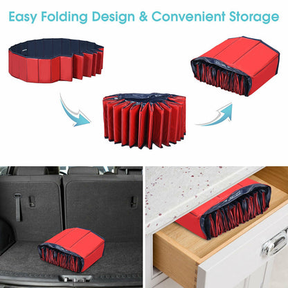63 Inch Foldable Leakproof Dog Pet Pool Bathing Tub Kiddie Pool for Dogs Cats and Kids
