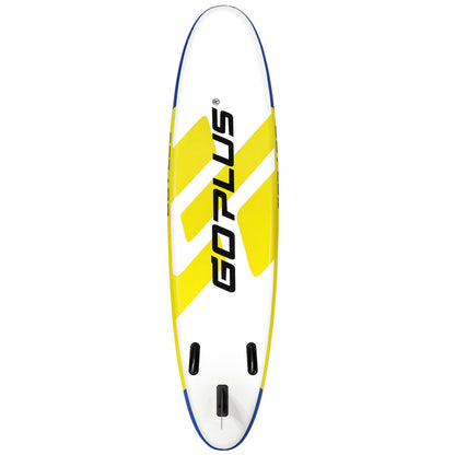 11 Feet Inflatable Stand Up Paddle Board with Aluminum Paddle-Blue - Yellow