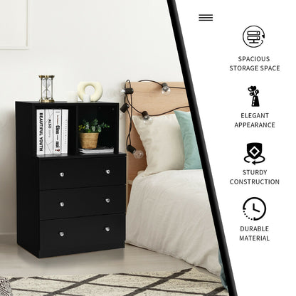 3 Drawer Dresser with Cubbies Storage Chest for Bedroom
