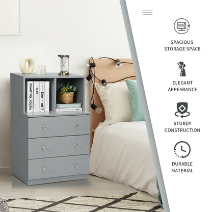 3 Drawer Dresser with Cubbies Storage Chest for Bedroom