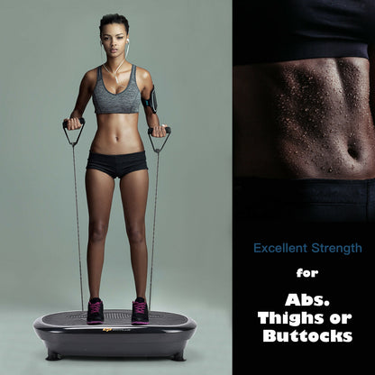 Mini Vibration Body Fitness Platform with Loop Bands-Black
