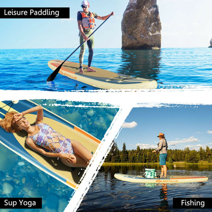 Inflatable Stand Up Paddle Board Surfboard with Bag Aluminum Paddle and Hand Pump-M - M