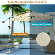 10 Feet Patio Offset Umbrella Market Hanging Umbrella for Backyard Poolside Lawn Garden-Beige - Beige