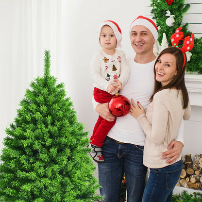 Snow Flocked Artificial Christmas Tree with Metal Stand-4.5 ft