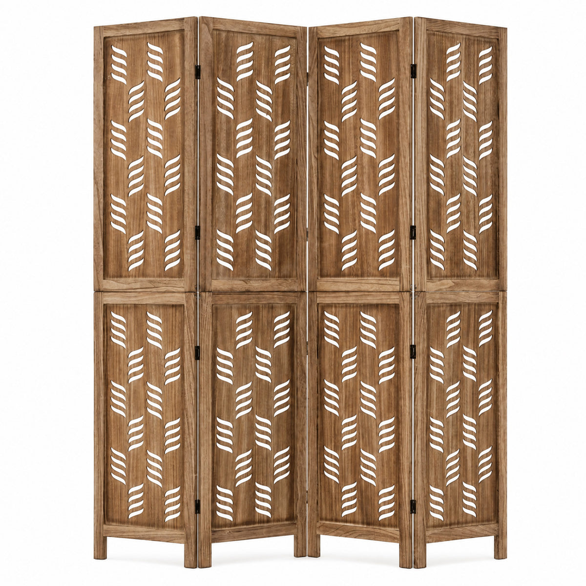 4-Panel Room Divider with Wave Cutout - 5.5 FT Tall