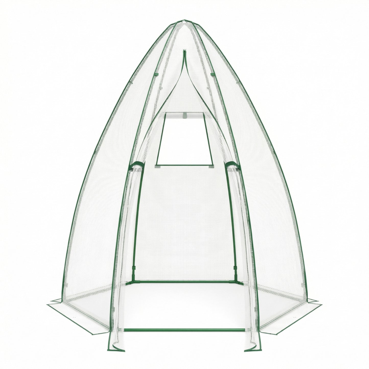 5.5 x 5.5 x 6 Feet Portable Mini Greenhouse with All-Weather PE Cover - White