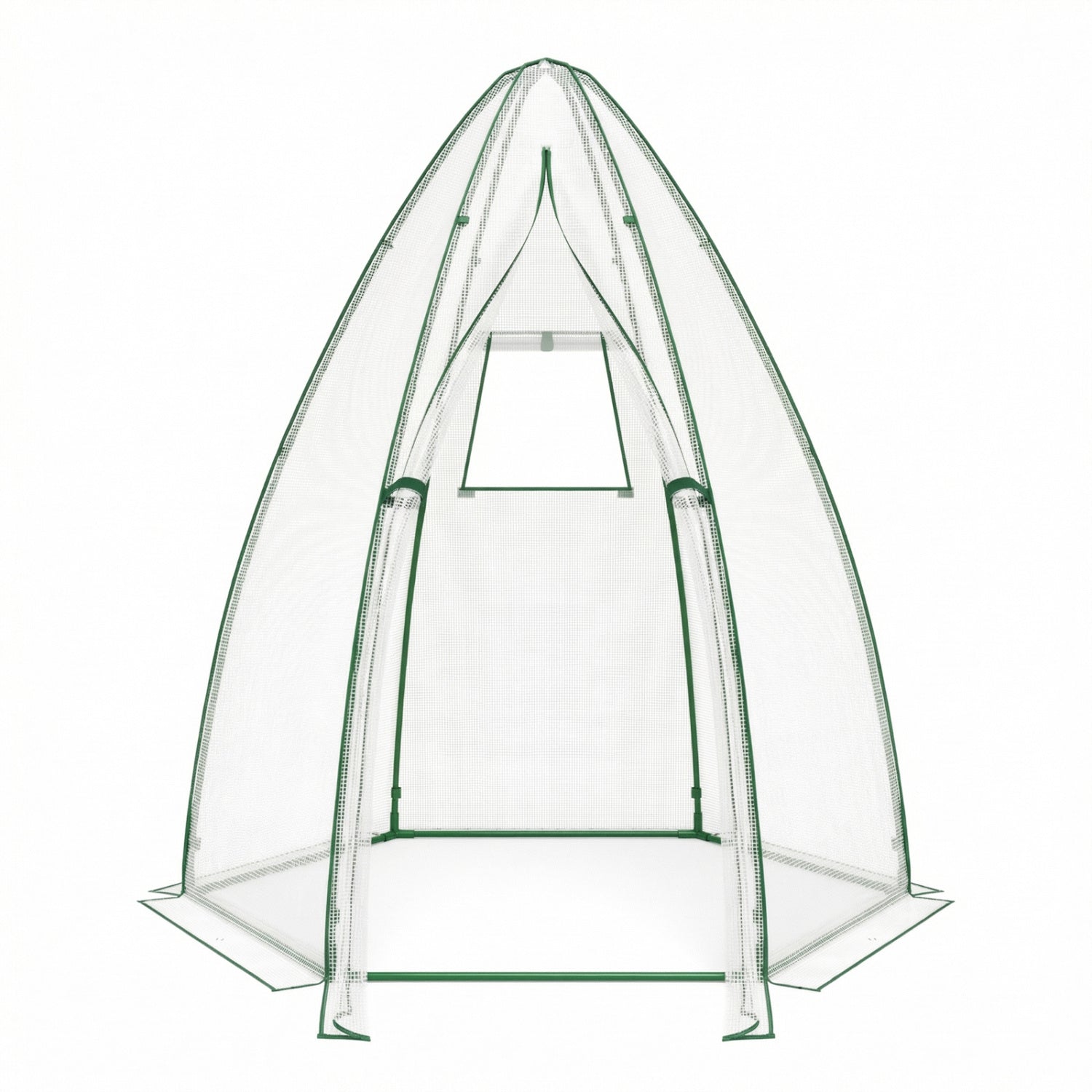 5.5 x 5.5 x 6 Feet Portable Mini Greenhouse with All-Weather PE Cover - White