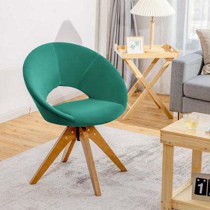 Swivel Accent Chair with Oversized Upholstered Seat for Home Office