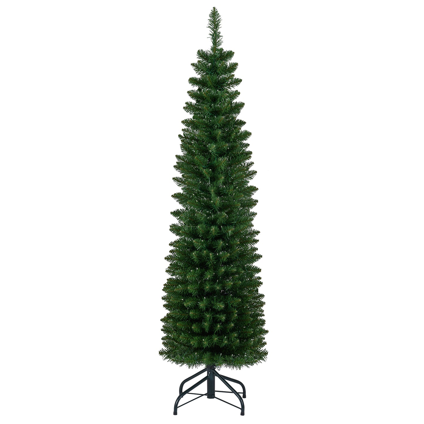 5/6/7/8/9 Feet Pre-lit Pencil Artificial Christmas Tree with 150/180/200//300/400 Warm White LED Lights-5 ft