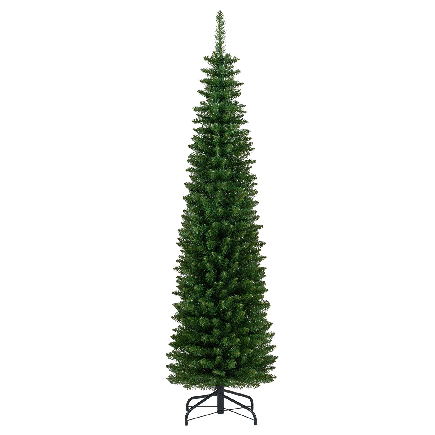 5/6/7/8/9 Feet Pre-lit Pencil Artificial Christmas Tree with 150/180/200//300/400 Warm White LED Lights-6 ft