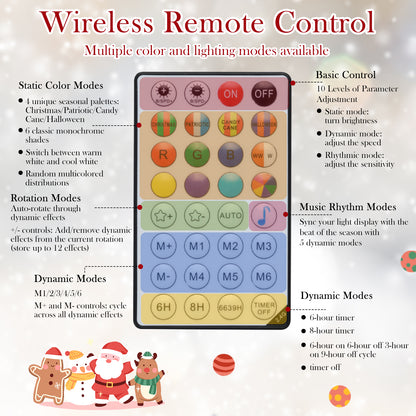 5/6/7/8 FT Artificial Christmas Tree with LED Lights and Remote APP Control-7 ft