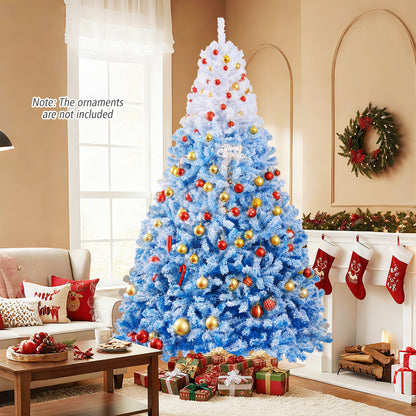 5/6/7/8 FT Artificial Christmas Tree with Warm White LED Lights and 8 Modes-8 Feet
