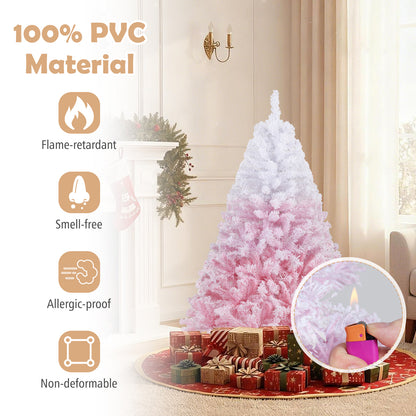 5/6/7/8 FT Artificial Christmas Tree with Warm White LED Lights and 8 Modes for Holiday-5 Feet